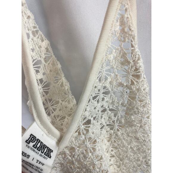 VS Pink Crochet Knit Coverup Tank Size XS/S - Picture 3 of 6